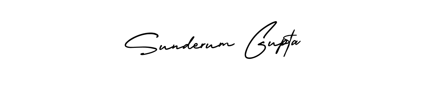 Sunderum Gupta stylish signature style. Best Handwritten Sign (AmerikaSignatureDemo-Regular) for my name. Handwritten Signature Collection Ideas for my name Sunderum Gupta. Sunderum Gupta signature style 3 images and pictures png