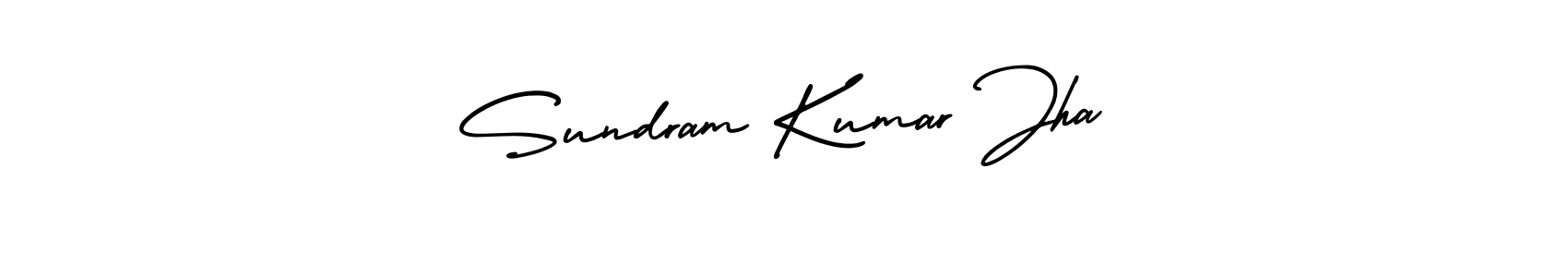 The best way (AmerikaSignatureDemo-Regular) to make a short signature is to pick only two or three words in your name. The name Sundram Kumar Jha include a total of six letters. For converting this name. Sundram Kumar Jha signature style 3 images and pictures png