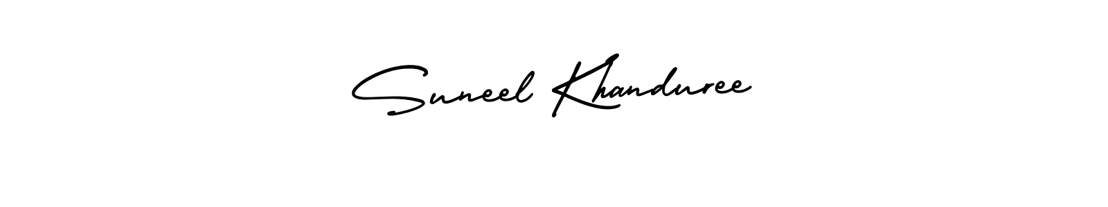 AmerikaSignatureDemo-Regular is a professional signature style that is perfect for those who want to add a touch of class to their signature. It is also a great choice for those who want to make their signature more unique. Get Suneel Khanduree name to fancy signature for free. Suneel Khanduree signature style 3 images and pictures png