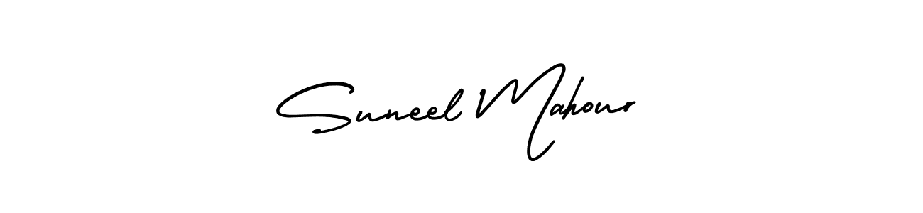 Suneel Mahour stylish signature style. Best Handwritten Sign (AmerikaSignatureDemo-Regular) for my name. Handwritten Signature Collection Ideas for my name Suneel Mahour. Suneel Mahour signature style 3 images and pictures png