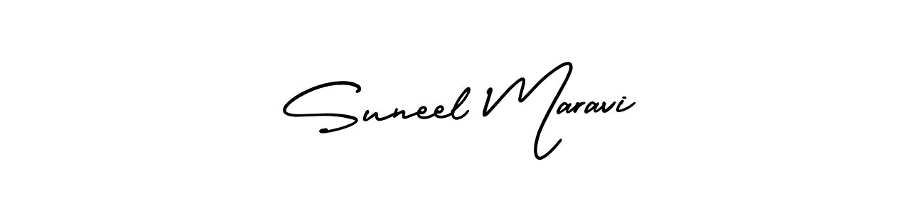 Use a signature maker to create a handwritten signature online. With this signature software, you can design (AmerikaSignatureDemo-Regular) your own signature for name Suneel Maravi. Suneel Maravi signature style 3 images and pictures png