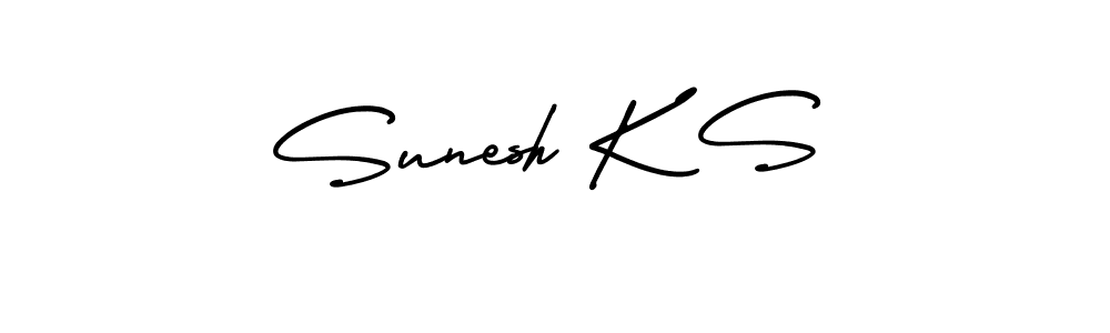 It looks lik you need a new signature style for name Sunesh K S. Design unique handwritten (AmerikaSignatureDemo-Regular) signature with our free signature maker in just a few clicks. Sunesh K S signature style 3 images and pictures png