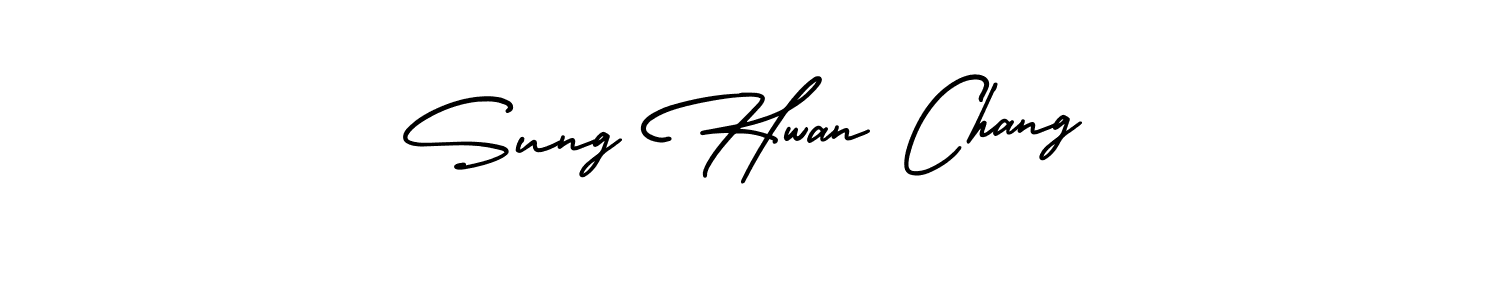 How to make Sung Hwan Chang name signature. Use AmerikaSignatureDemo-Regular style for creating short signs online. This is the latest handwritten sign. Sung Hwan Chang signature style 3 images and pictures png