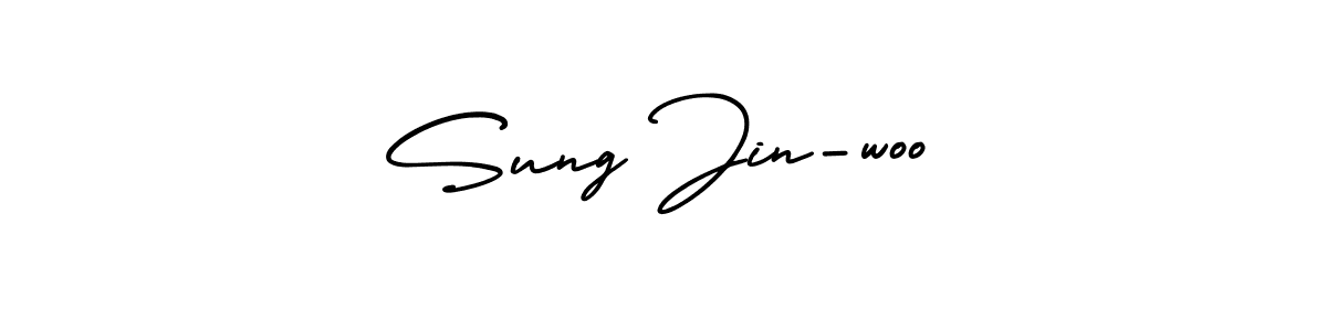 Similarly AmerikaSignatureDemo-Regular is the best handwritten signature design. Signature creator online .You can use it as an online autograph creator for name Sung Jin-woo. Sung Jin-woo signature style 3 images and pictures png