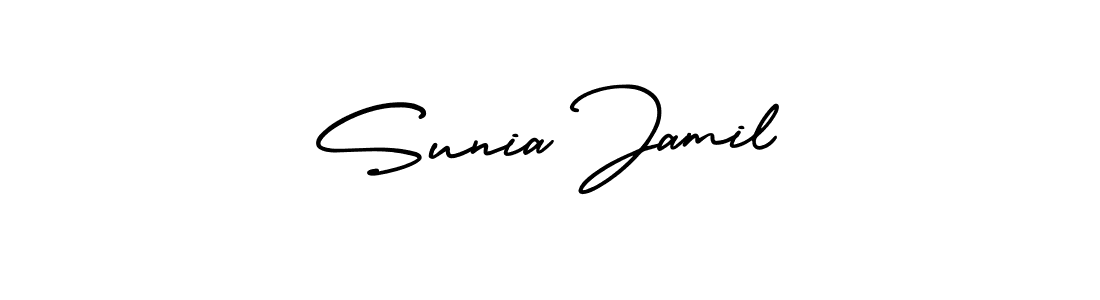 AmerikaSignatureDemo-Regular is a professional signature style that is perfect for those who want to add a touch of class to their signature. It is also a great choice for those who want to make their signature more unique. Get Sunia Jamil name to fancy signature for free. Sunia Jamil signature style 3 images and pictures png