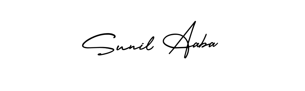 How to make Sunil Aaba name signature. Use AmerikaSignatureDemo-Regular style for creating short signs online. This is the latest handwritten sign. Sunil Aaba signature style 3 images and pictures png