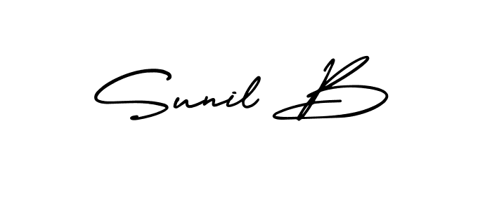 Create a beautiful signature design for name Sunil B. With this signature (AmerikaSignatureDemo-Regular) fonts, you can make a handwritten signature for free. Sunil B signature style 3 images and pictures png