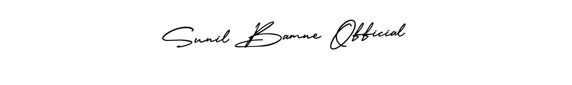 You should practise on your own different ways (AmerikaSignatureDemo-Regular) to write your name (Sunil Bamne Official) in signature. don't let someone else do it for you. Sunil Bamne Official signature style 3 images and pictures png