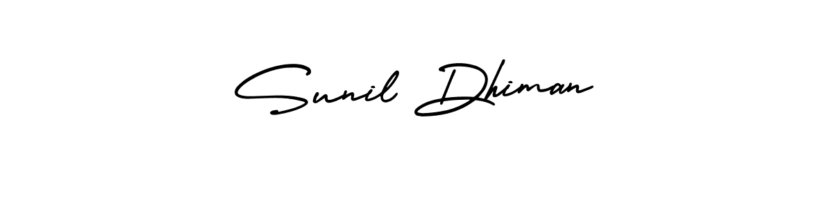 The best way (AmerikaSignatureDemo-Regular) to make a short signature is to pick only two or three words in your name. The name Sunil Dhiman include a total of six letters. For converting this name. Sunil Dhiman signature style 3 images and pictures png