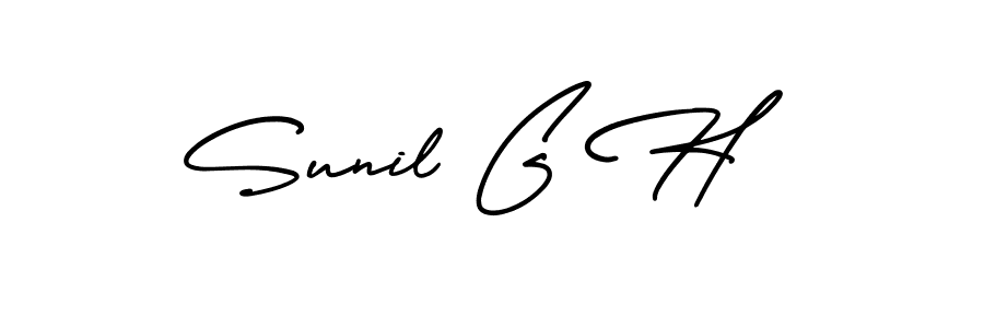This is the best signature style for the Sunil G H name. Also you like these signature font (AmerikaSignatureDemo-Regular). Mix name signature. Sunil G H signature style 3 images and pictures png