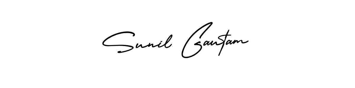 AmerikaSignatureDemo-Regular is a professional signature style that is perfect for those who want to add a touch of class to their signature. It is also a great choice for those who want to make their signature more unique. Get Sunil Gautam name to fancy signature for free. Sunil Gautam signature style 3 images and pictures png