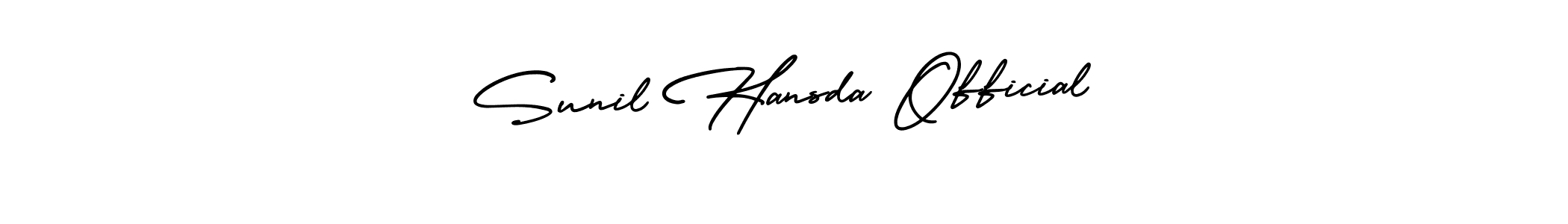 You should practise on your own different ways (AmerikaSignatureDemo-Regular) to write your name (Sunil Hansda Official) in signature. don't let someone else do it for you. Sunil Hansda Official signature style 3 images and pictures png