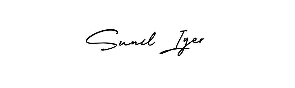 How to make Sunil Iyer signature? AmerikaSignatureDemo-Regular is a professional autograph style. Create handwritten signature for Sunil Iyer name. Sunil Iyer signature style 3 images and pictures png