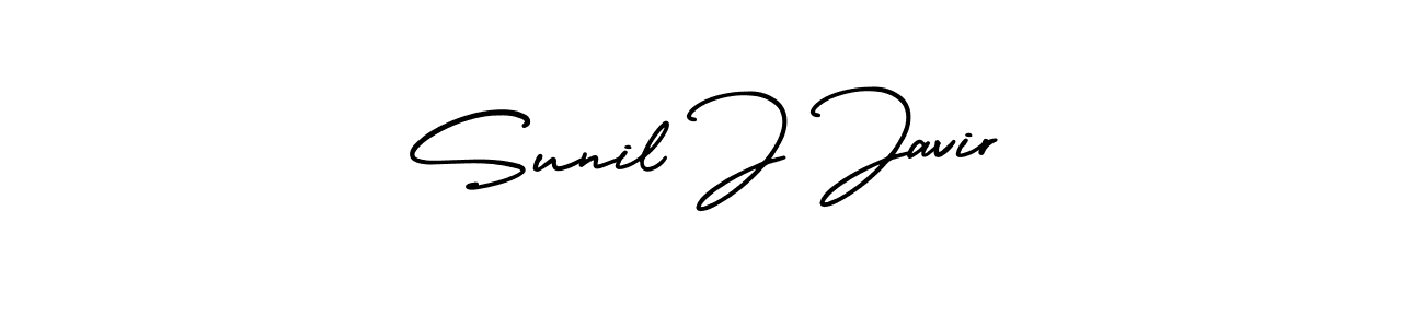 How to make Sunil J Javir name signature. Use AmerikaSignatureDemo-Regular style for creating short signs online. This is the latest handwritten sign. Sunil J Javir signature style 3 images and pictures png