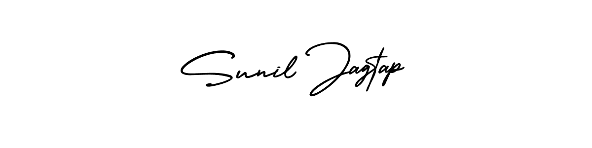 You should practise on your own different ways (AmerikaSignatureDemo-Regular) to write your name (Sunil Jagtap) in signature. don't let someone else do it for you. Sunil Jagtap signature style 3 images and pictures png