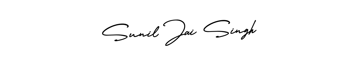 The best way (AmerikaSignatureDemo-Regular) to make a short signature is to pick only two or three words in your name. The name Sunil Jai Singh include a total of six letters. For converting this name. Sunil Jai Singh signature style 3 images and pictures png