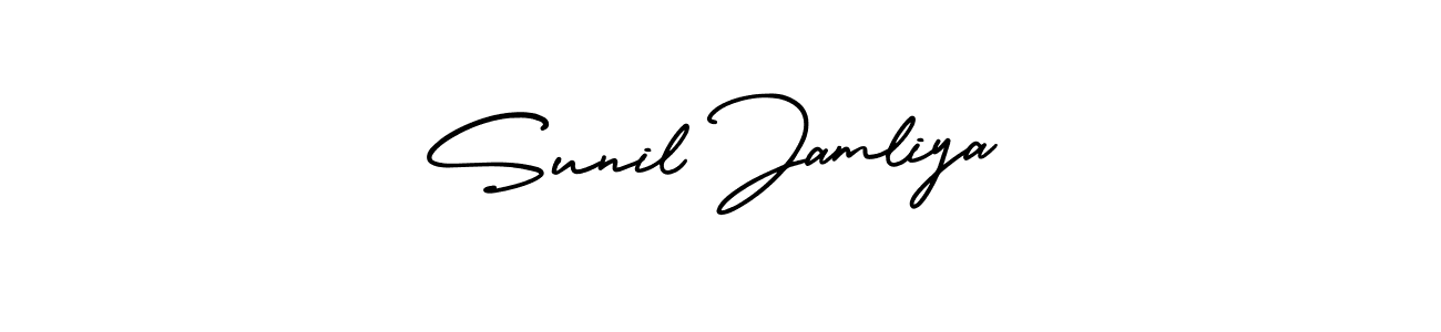 Make a beautiful signature design for name Sunil Jamliya. With this signature (AmerikaSignatureDemo-Regular) style, you can create a handwritten signature for free. Sunil Jamliya signature style 3 images and pictures png