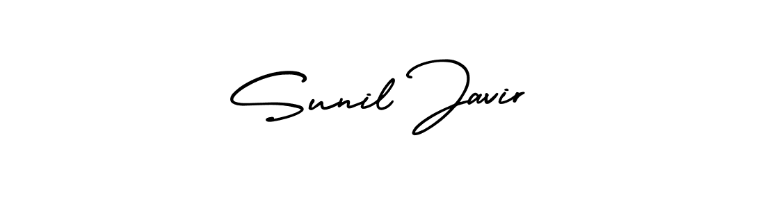 How to make Sunil Javir name signature. Use AmerikaSignatureDemo-Regular style for creating short signs online. This is the latest handwritten sign. Sunil Javir signature style 3 images and pictures png