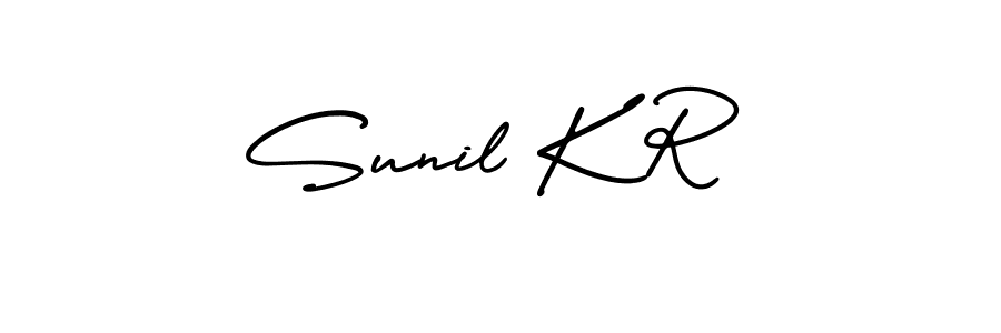 The best way (AmerikaSignatureDemo-Regular) to make a short signature is to pick only two or three words in your name. The name Sunil K R include a total of six letters. For converting this name. Sunil K R signature style 3 images and pictures png