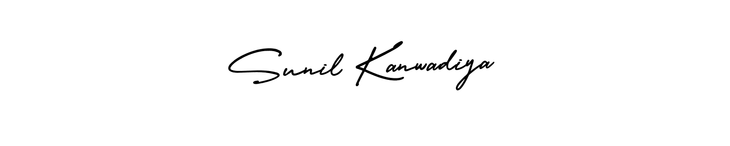 Make a beautiful signature design for name Sunil Kanwadiya. With this signature (AmerikaSignatureDemo-Regular) style, you can create a handwritten signature for free. Sunil Kanwadiya signature style 3 images and pictures png