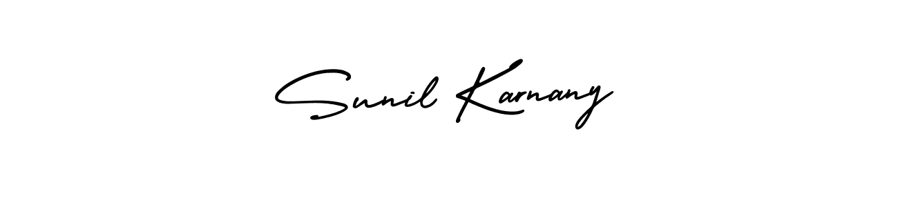 How to Draw Sunil Karnany signature style? AmerikaSignatureDemo-Regular is a latest design signature styles for name Sunil Karnany. Sunil Karnany signature style 3 images and pictures png