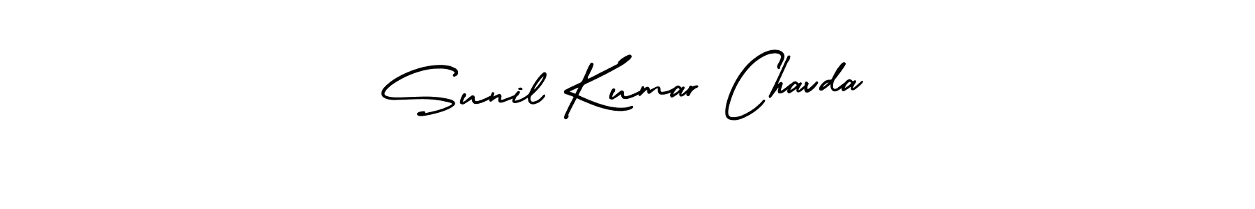 AmerikaSignatureDemo-Regular is a professional signature style that is perfect for those who want to add a touch of class to their signature. It is also a great choice for those who want to make their signature more unique. Get Sunil Kumar Chavda name to fancy signature for free. Sunil Kumar Chavda signature style 3 images and pictures png