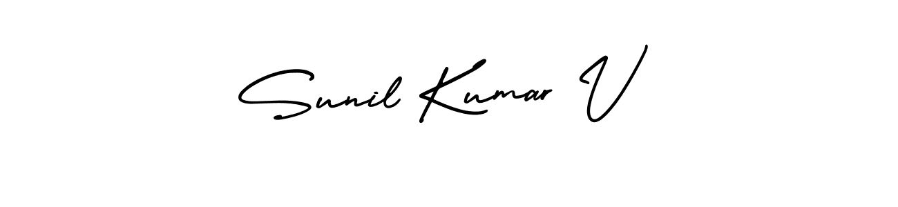 How to make Sunil Kumar V signature? AmerikaSignatureDemo-Regular is a professional autograph style. Create handwritten signature for Sunil Kumar V name. Sunil Kumar V signature style 3 images and pictures png