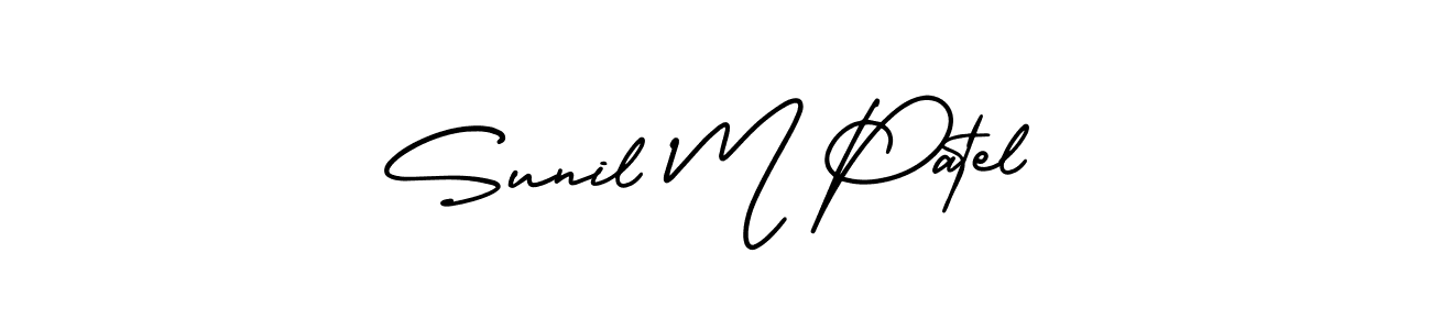 How to Draw Sunil M Patel signature style? AmerikaSignatureDemo-Regular is a latest design signature styles for name Sunil M Patel. Sunil M Patel signature style 3 images and pictures png