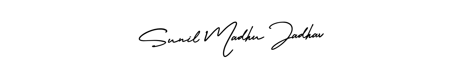 Create a beautiful signature design for name Sunil Madhu Jadhav. With this signature (AmerikaSignatureDemo-Regular) fonts, you can make a handwritten signature for free. Sunil Madhu Jadhav signature style 3 images and pictures png