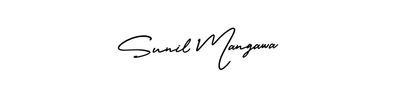 Make a beautiful signature design for name Sunil Mangawa. With this signature (AmerikaSignatureDemo-Regular) style, you can create a handwritten signature for free. Sunil Mangawa signature style 3 images and pictures png