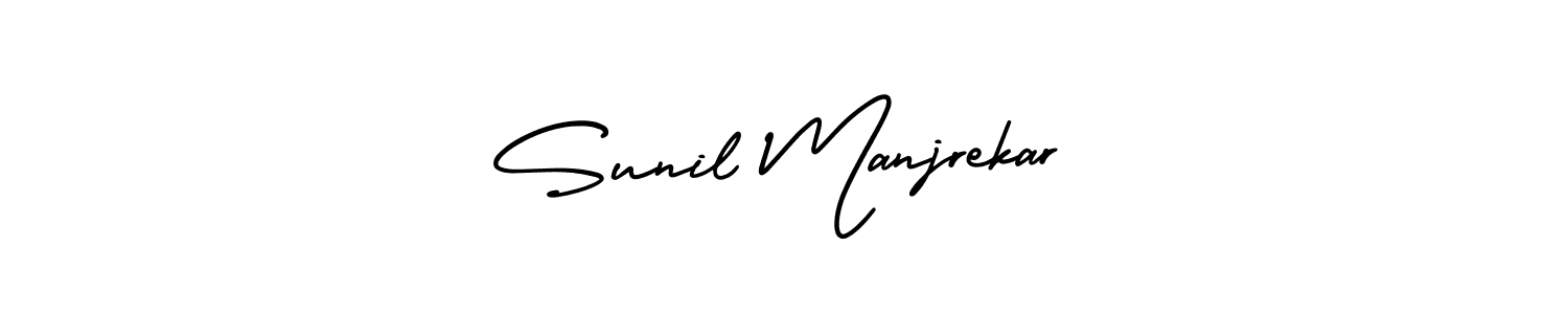 Sunil Manjrekar stylish signature style. Best Handwritten Sign (AmerikaSignatureDemo-Regular) for my name. Handwritten Signature Collection Ideas for my name Sunil Manjrekar. Sunil Manjrekar signature style 3 images and pictures png