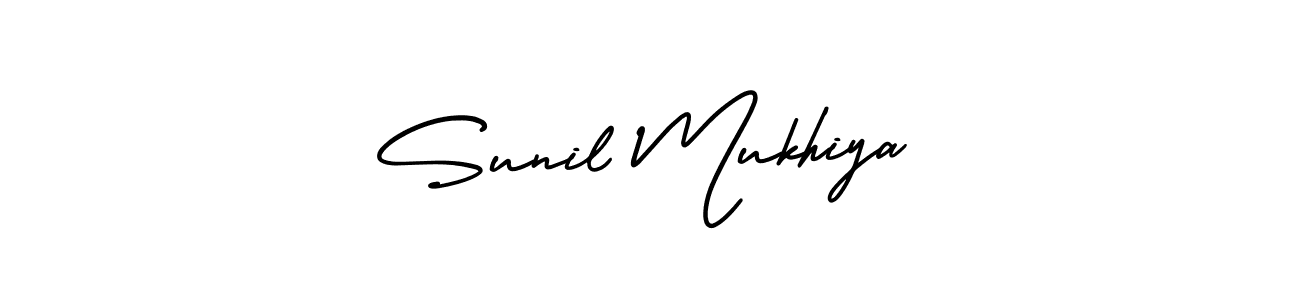 How to make Sunil Mukhiya name signature. Use AmerikaSignatureDemo-Regular style for creating short signs online. This is the latest handwritten sign. Sunil Mukhiya signature style 3 images and pictures png