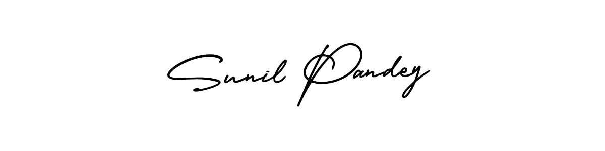 How to make Sunil Pandey name signature. Use AmerikaSignatureDemo-Regular style for creating short signs online. This is the latest handwritten sign. Sunil Pandey signature style 3 images and pictures png
