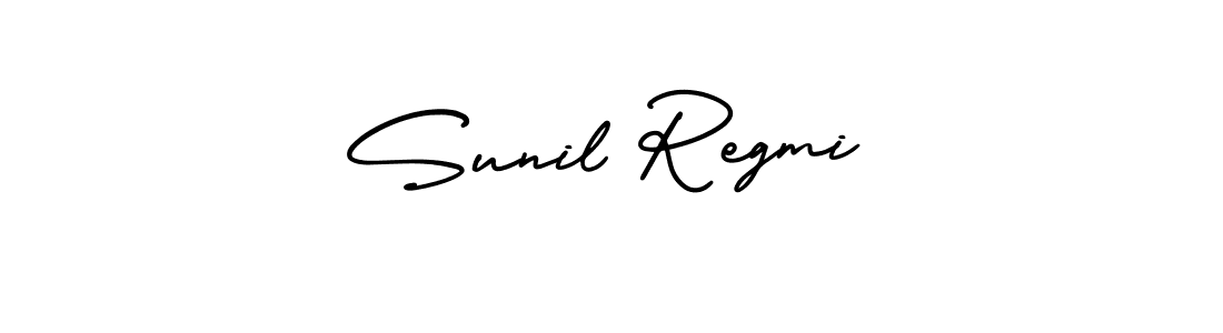 How to make Sunil Regmi signature? AmerikaSignatureDemo-Regular is a professional autograph style. Create handwritten signature for Sunil Regmi name. Sunil Regmi signature style 3 images and pictures png
