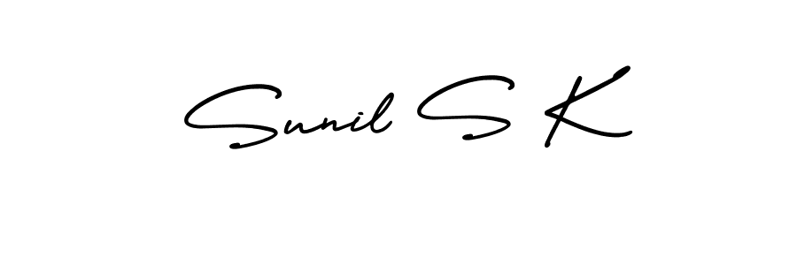 Create a beautiful signature design for name Sunil S K. With this signature (AmerikaSignatureDemo-Regular) fonts, you can make a handwritten signature for free. Sunil S K signature style 3 images and pictures png