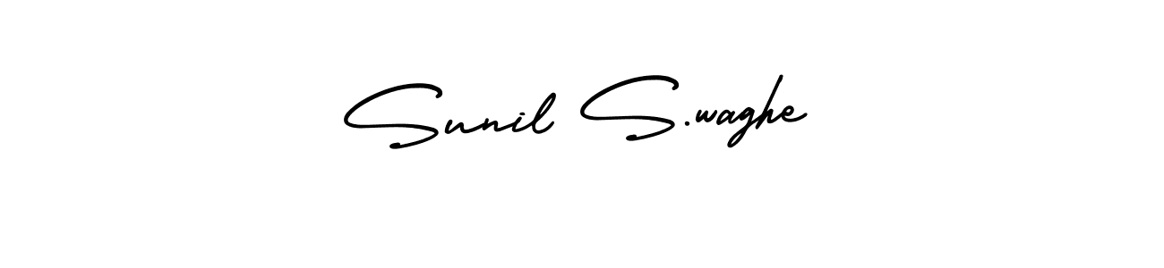 How to make Sunil S.waghe name signature. Use AmerikaSignatureDemo-Regular style for creating short signs online. This is the latest handwritten sign. Sunil S.waghe signature style 3 images and pictures png