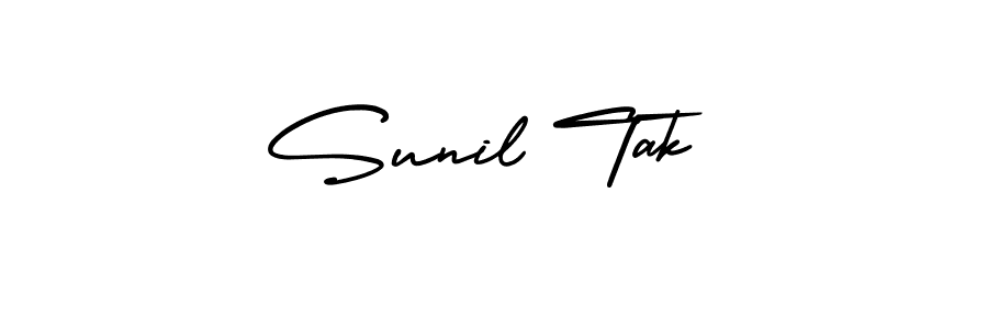 It looks lik you need a new signature style for name Sunil Tak. Design unique handwritten (AmerikaSignatureDemo-Regular) signature with our free signature maker in just a few clicks. Sunil Tak signature style 3 images and pictures png