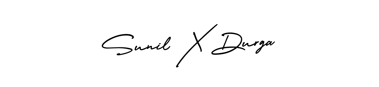 How to make Sunil X Durga name signature. Use AmerikaSignatureDemo-Regular style for creating short signs online. This is the latest handwritten sign. Sunil X Durga signature style 3 images and pictures png