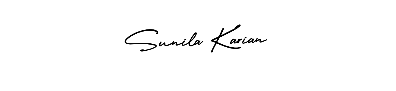 Make a beautiful signature design for name Sunila Karian. With this signature (AmerikaSignatureDemo-Regular) style, you can create a handwritten signature for free. Sunila Karian signature style 3 images and pictures png