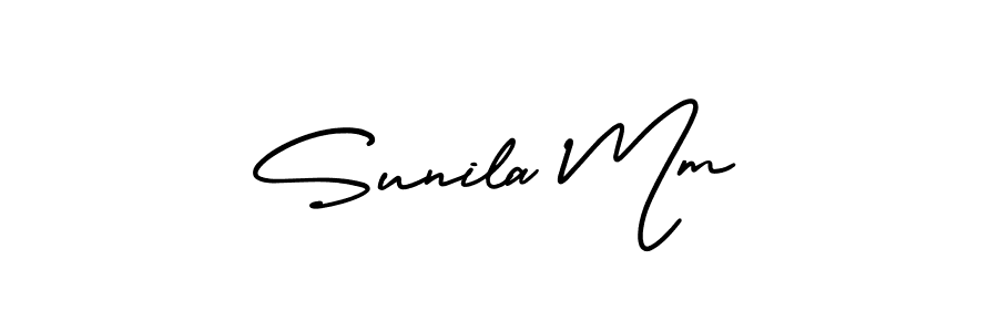 Make a short Sunila Mm signature style. Manage your documents anywhere anytime using AmerikaSignatureDemo-Regular. Create and add eSignatures, submit forms, share and send files easily. Sunila Mm signature style 3 images and pictures png