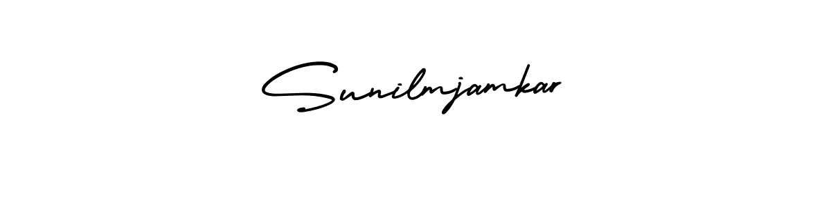 Make a short Sunilmjamkar signature style. Manage your documents anywhere anytime using AmerikaSignatureDemo-Regular. Create and add eSignatures, submit forms, share and send files easily. Sunilmjamkar signature style 3 images and pictures png