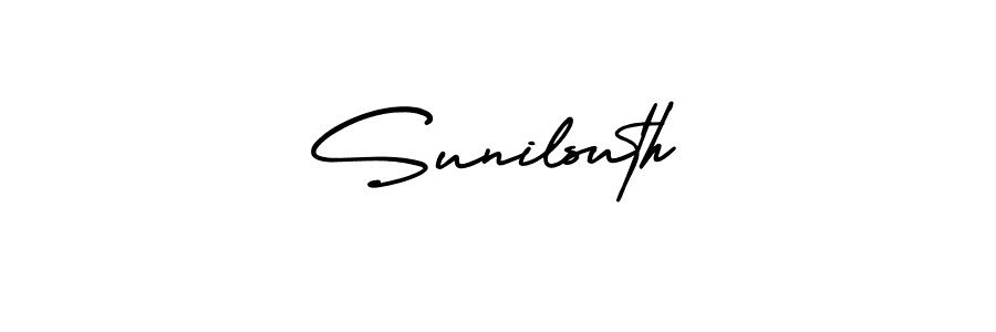 This is the best signature style for the Sunilsuth name. Also you like these signature font (AmerikaSignatureDemo-Regular). Mix name signature. Sunilsuth signature style 3 images and pictures png