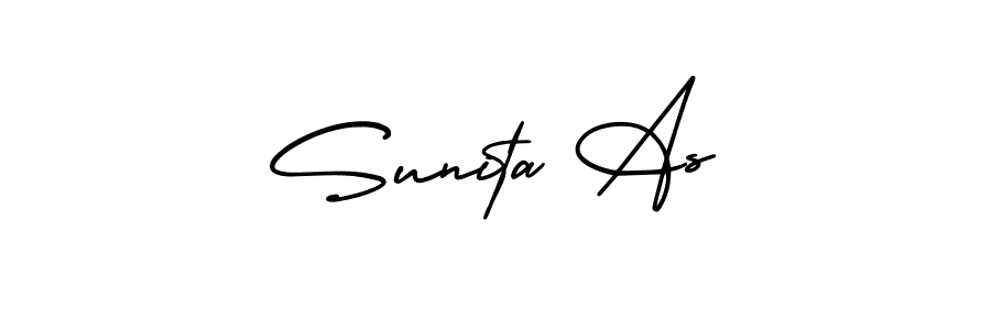 The best way (AmerikaSignatureDemo-Regular) to make a short signature is to pick only two or three words in your name. The name Sunita As include a total of six letters. For converting this name. Sunita As signature style 3 images and pictures png