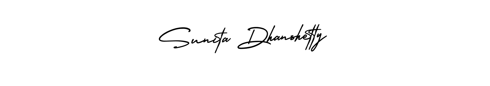 How to make Sunita Dhanshetty signature? AmerikaSignatureDemo-Regular is a professional autograph style. Create handwritten signature for Sunita Dhanshetty name. Sunita Dhanshetty signature style 3 images and pictures png