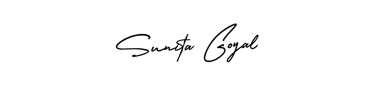 The best way (AmerikaSignatureDemo-Regular) to make a short signature is to pick only two or three words in your name. The name Sunita Goyal include a total of six letters. For converting this name. Sunita Goyal signature style 3 images and pictures png