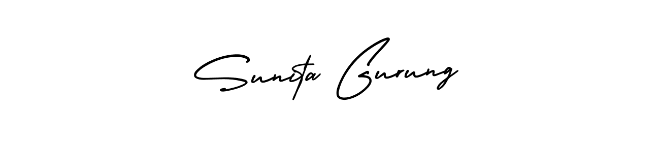 Sunita Gurung stylish signature style. Best Handwritten Sign (AmerikaSignatureDemo-Regular) for my name. Handwritten Signature Collection Ideas for my name Sunita Gurung. Sunita Gurung signature style 3 images and pictures png