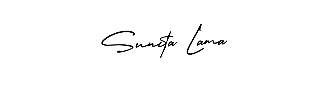 It looks lik you need a new signature style for name Sunita Lama. Design unique handwritten (AmerikaSignatureDemo-Regular) signature with our free signature maker in just a few clicks. Sunita Lama signature style 3 images and pictures png