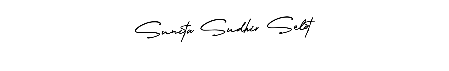 Similarly AmerikaSignatureDemo-Regular is the best handwritten signature design. Signature creator online .You can use it as an online autograph creator for name Sunita Sudhir Selot. Sunita Sudhir Selot signature style 3 images and pictures png