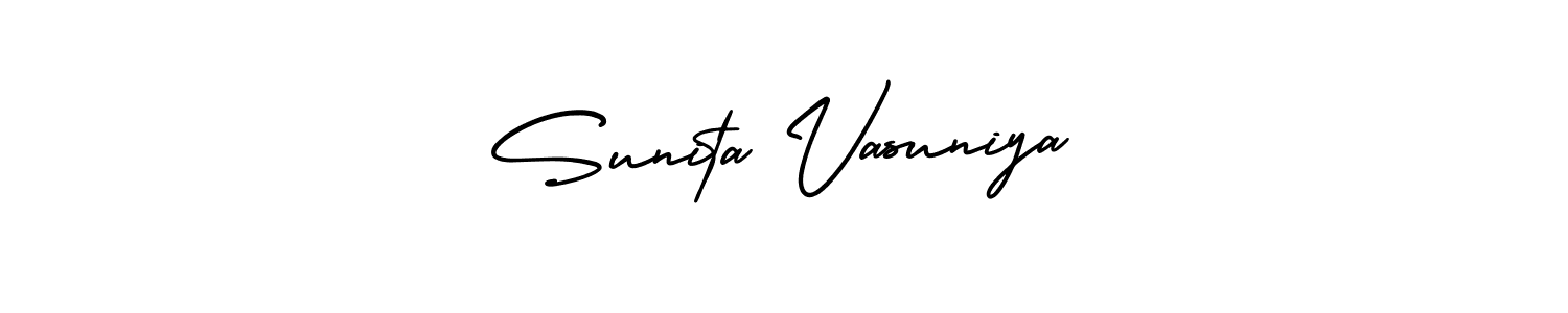 Create a beautiful signature design for name Sunita Vasuniya. With this signature (AmerikaSignatureDemo-Regular) fonts, you can make a handwritten signature for free. Sunita Vasuniya signature style 3 images and pictures png