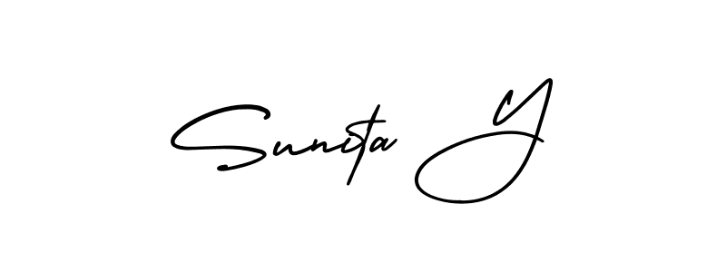 Make a short Sunita Y signature style. Manage your documents anywhere anytime using AmerikaSignatureDemo-Regular. Create and add eSignatures, submit forms, share and send files easily. Sunita Y signature style 3 images and pictures png